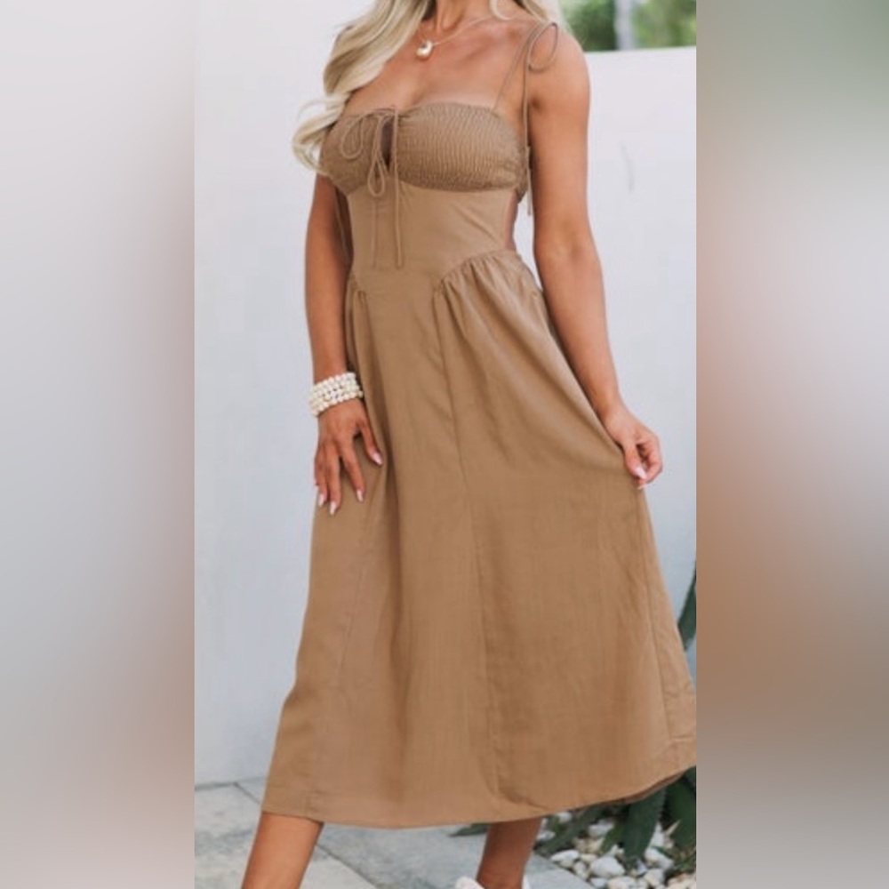 Brand new never worn light brown maxi dress